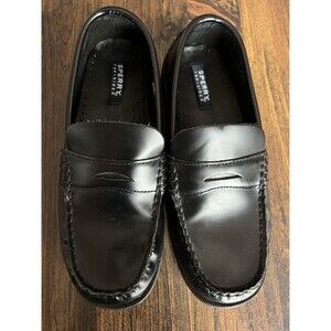 SPERRY Kids Boys Colton Penny Loafer Black Leather Size 4M EUC